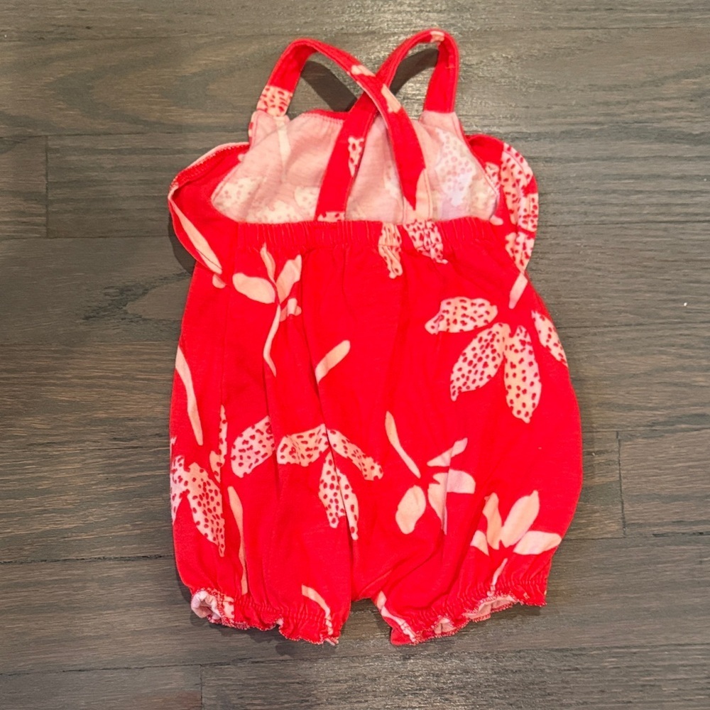Carter's Red and White Floral Romper - Picture 3 of 3
